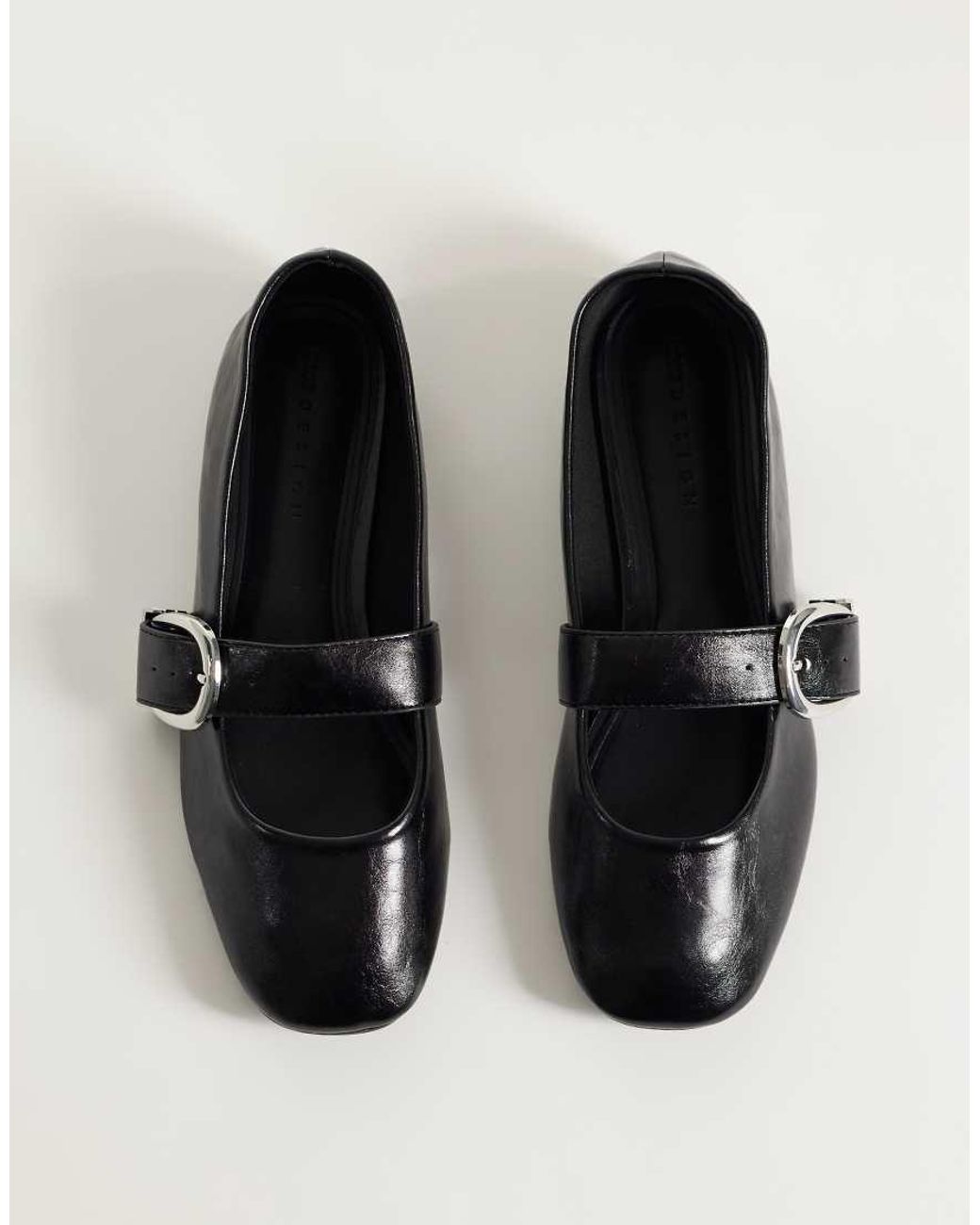 ASOS White Lotus Buckle Detail Mary Jane Ballets