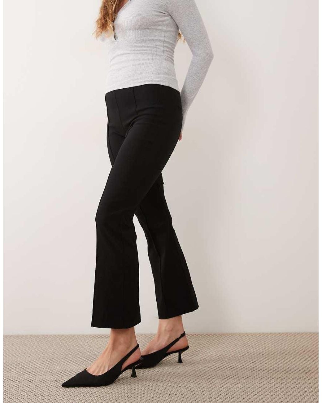 Mango White Cropped Tailored Trouser