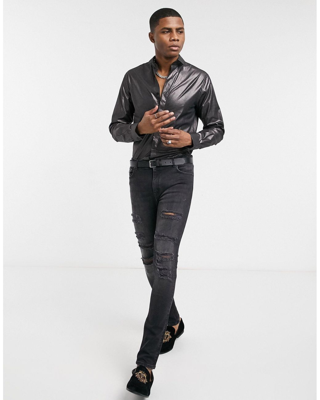 Twisted Tailor Skinny Glitter Overhemd in het Metallic voor heren | Lyst NL
