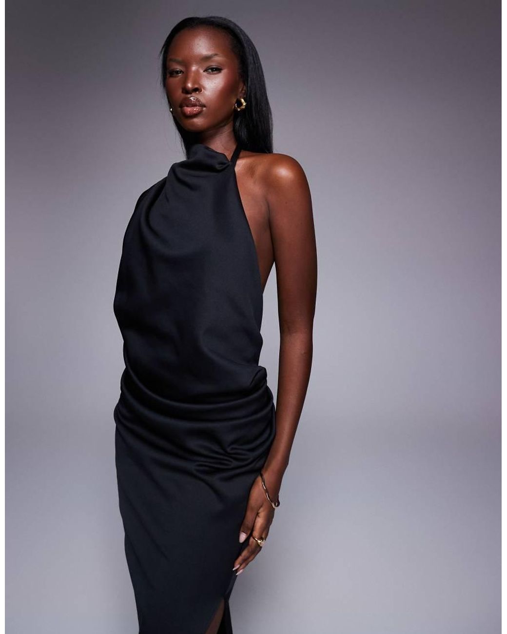 ASOS Blue One Shoulder Midi Dress