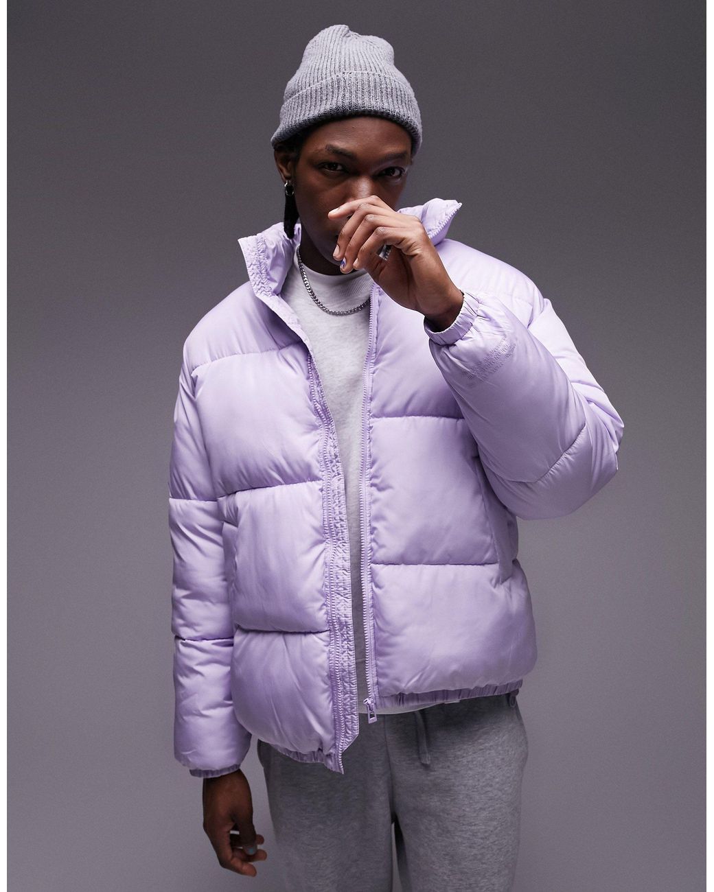 Mens purple sales puffer jacket