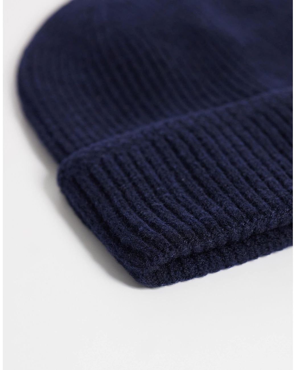 ASOS – gerippte strickmütze in Blue für Herren