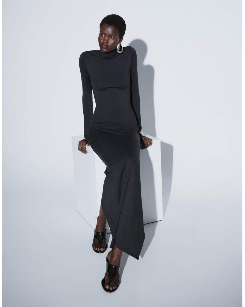 ASOS Blue Ttya Long Sleeved Maxi Jersey Dress