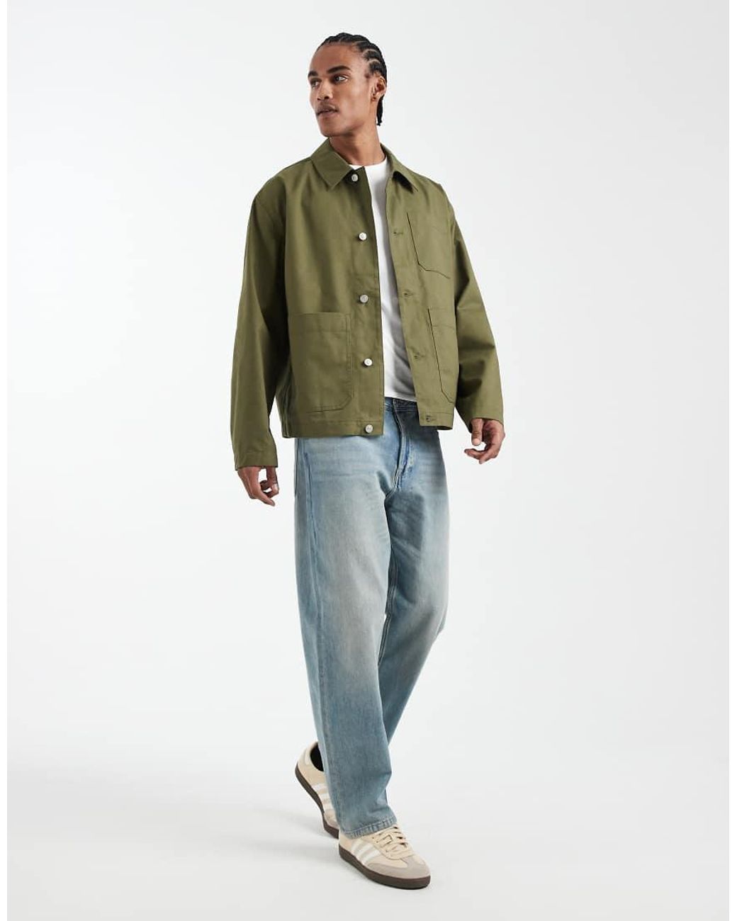 ASOS Green Oversized Worker Jacket for men