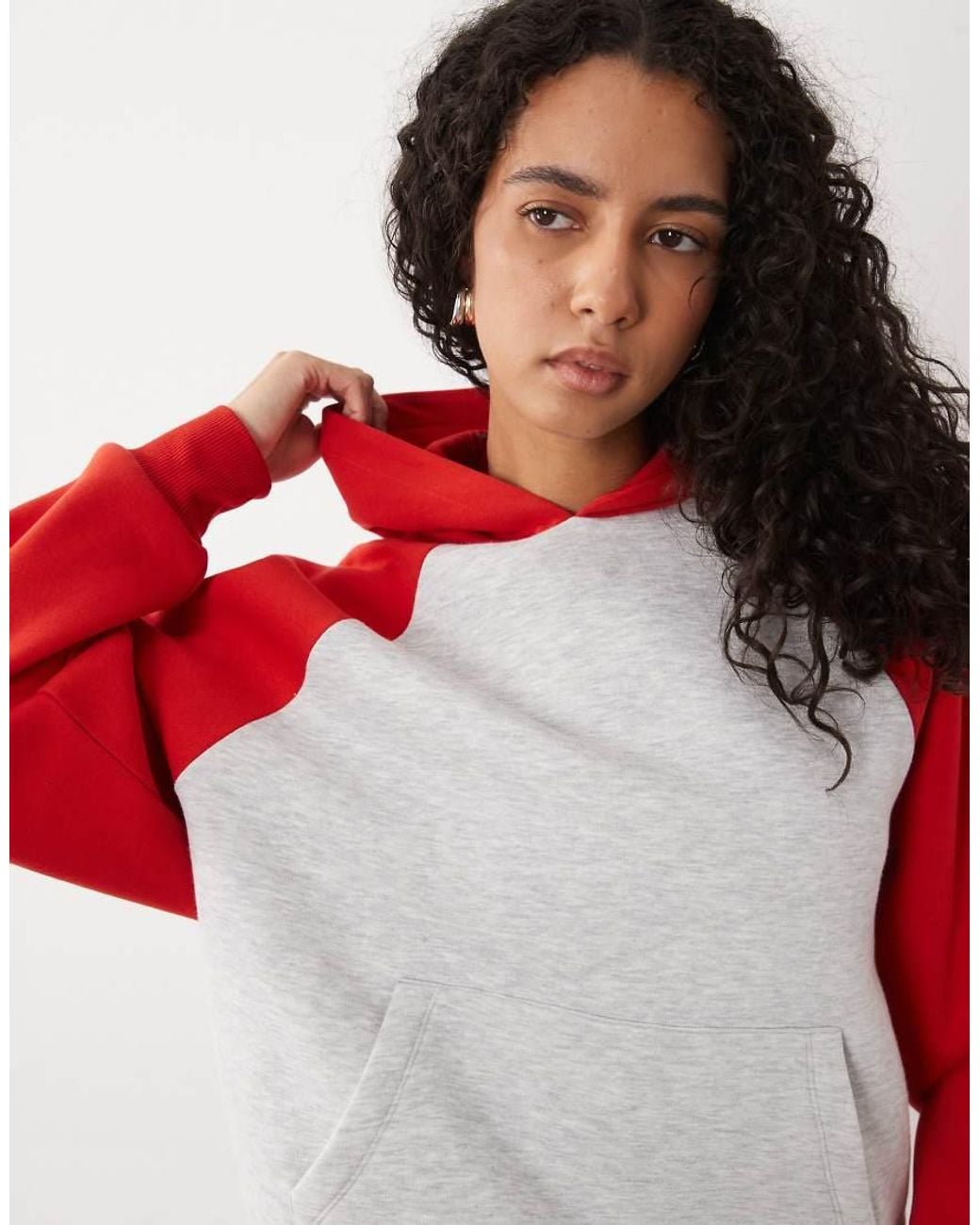 ASOS Red Raglan Sleeve Hoodie