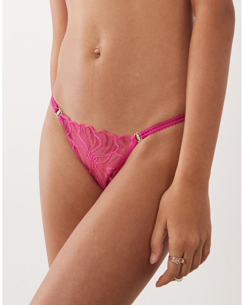 Ann Summers Red Floral Fling Thong