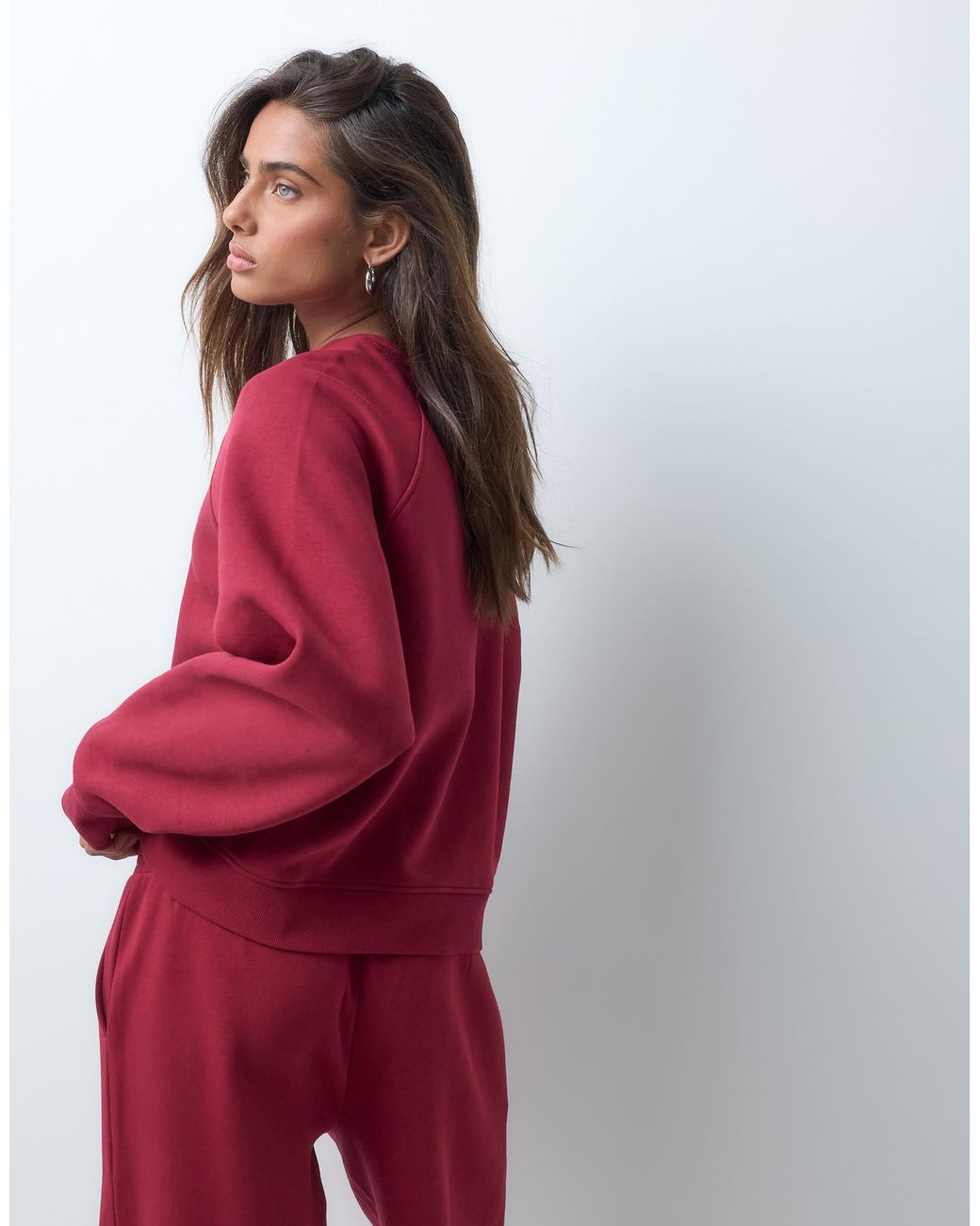 ASOS Red Regular Raglan Brushback Sweatshirt