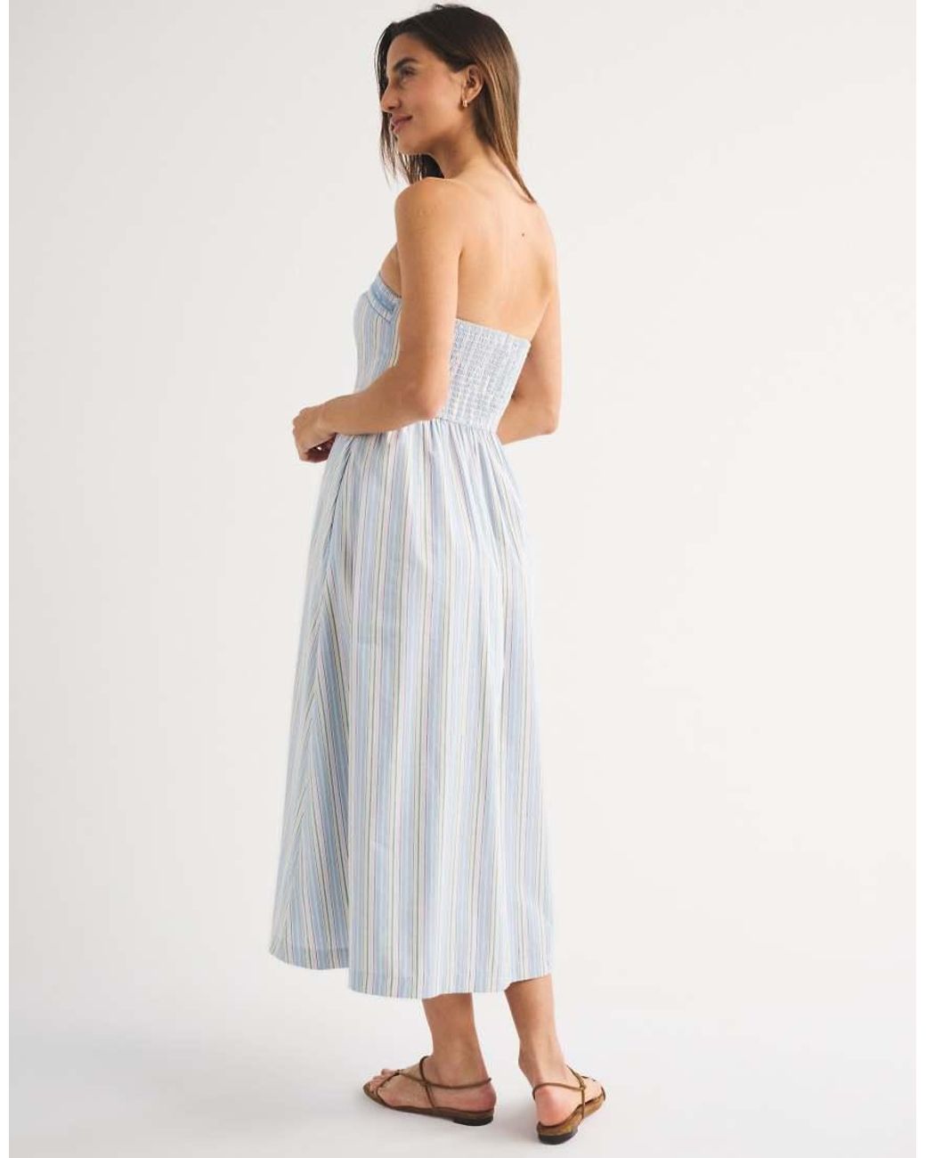 Abercrombie & Fitch White Bandeau A Line Midi Dress