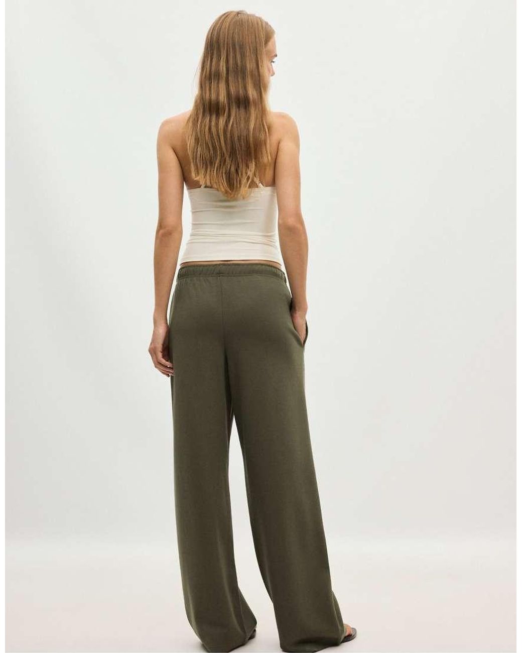 Stradivarius Green Wide-leg jogger Trousers