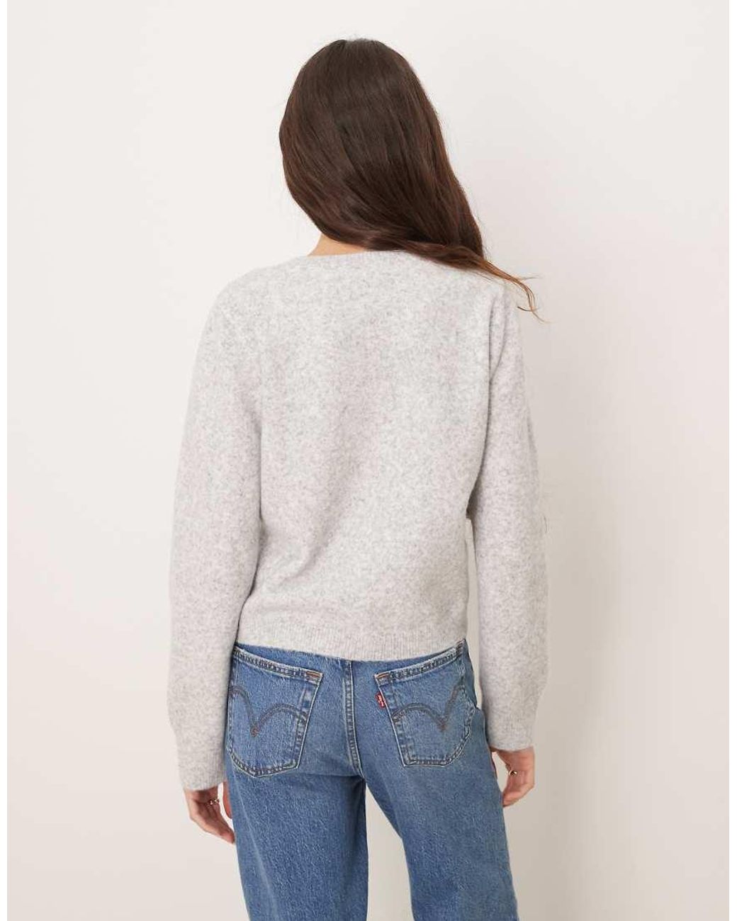 Jdy Gray Rose Buttons Detail Cardigan
