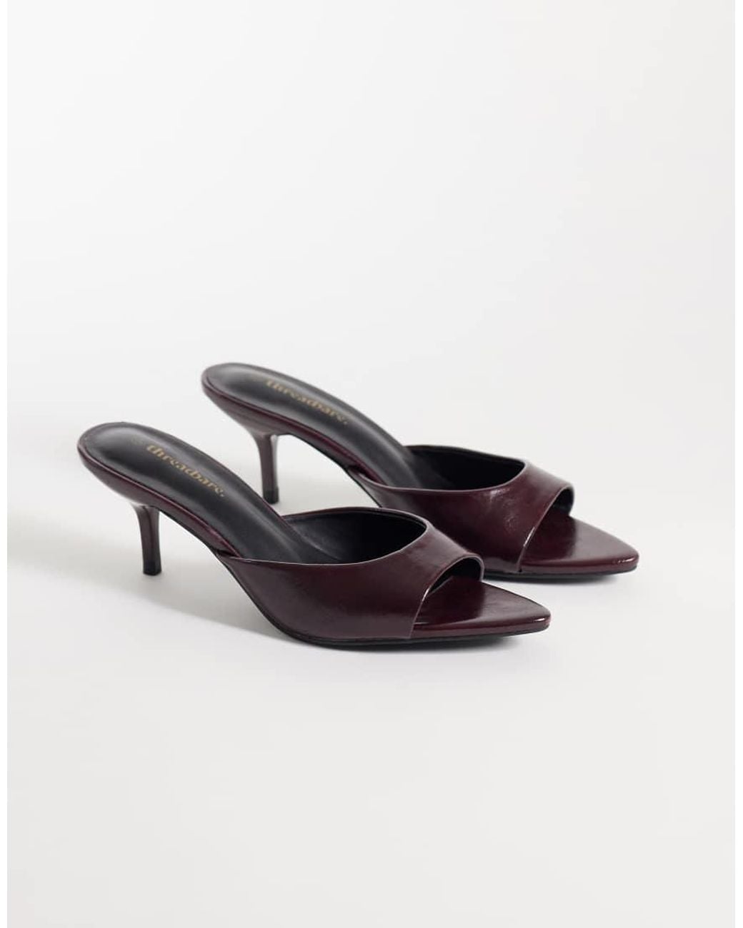 Threadbare Natural Open Toe Slip On Mule Heel