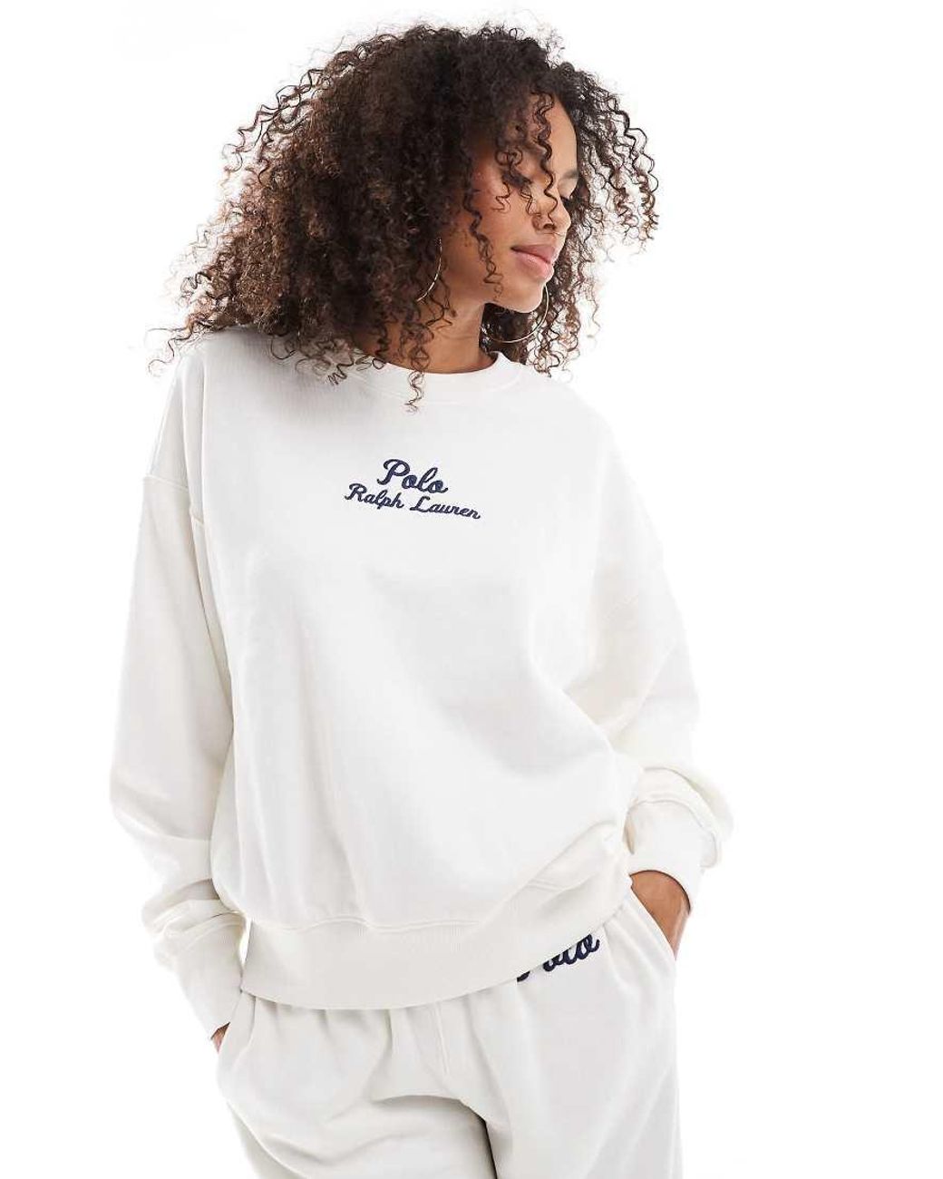 Felpa Color Crema di Polo Ralph Lauren in Bianco Lyst