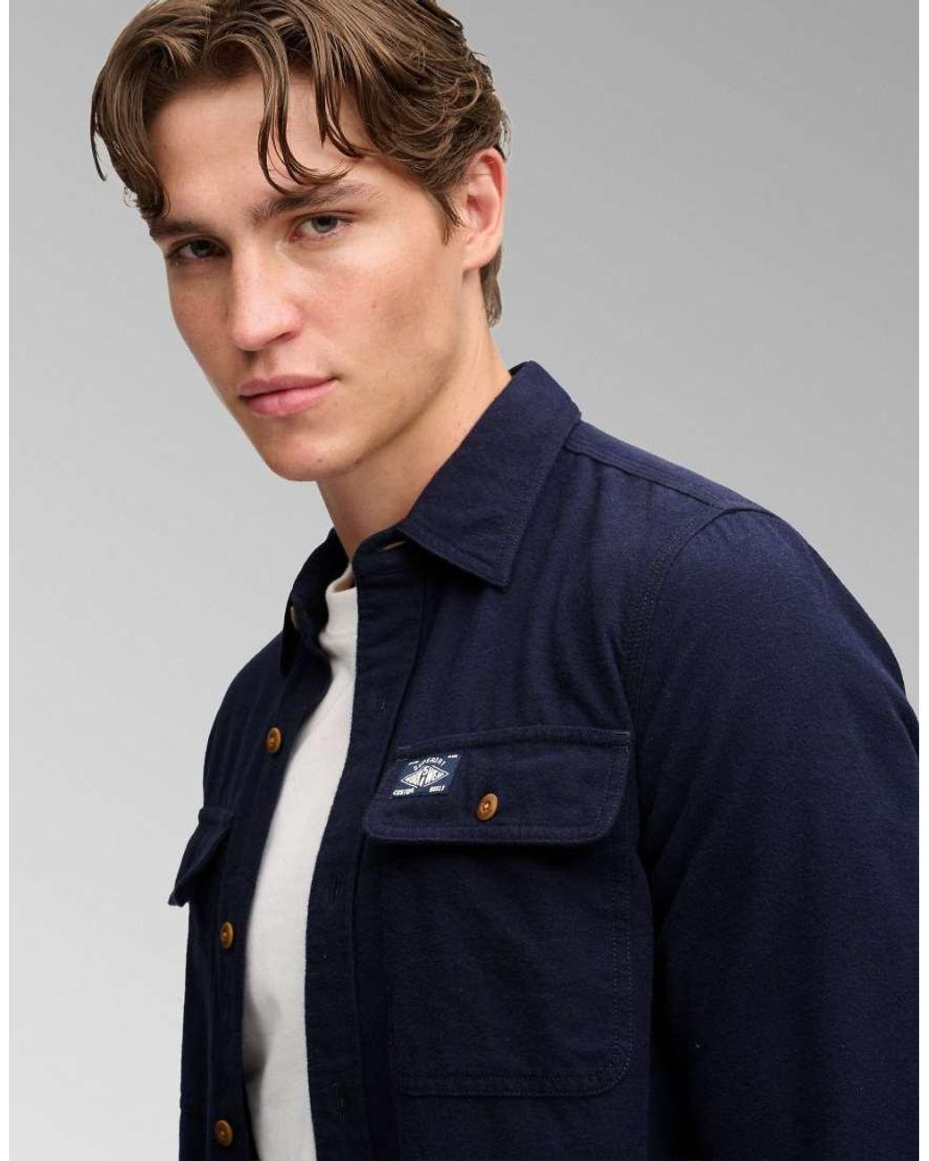 Superdry Blue Trailsman Relaxed Fit Overshirt for men