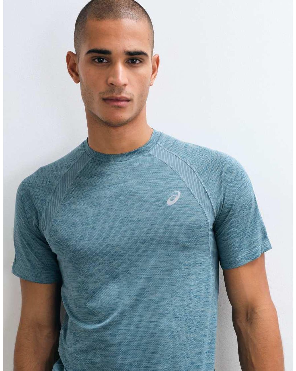 Asics Blue Short Sleeve Running T-shirt for men