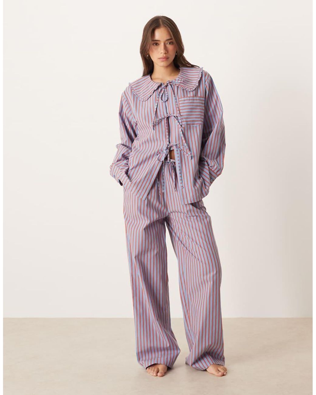 ASOS Purple Bow Detail Pyjama Set