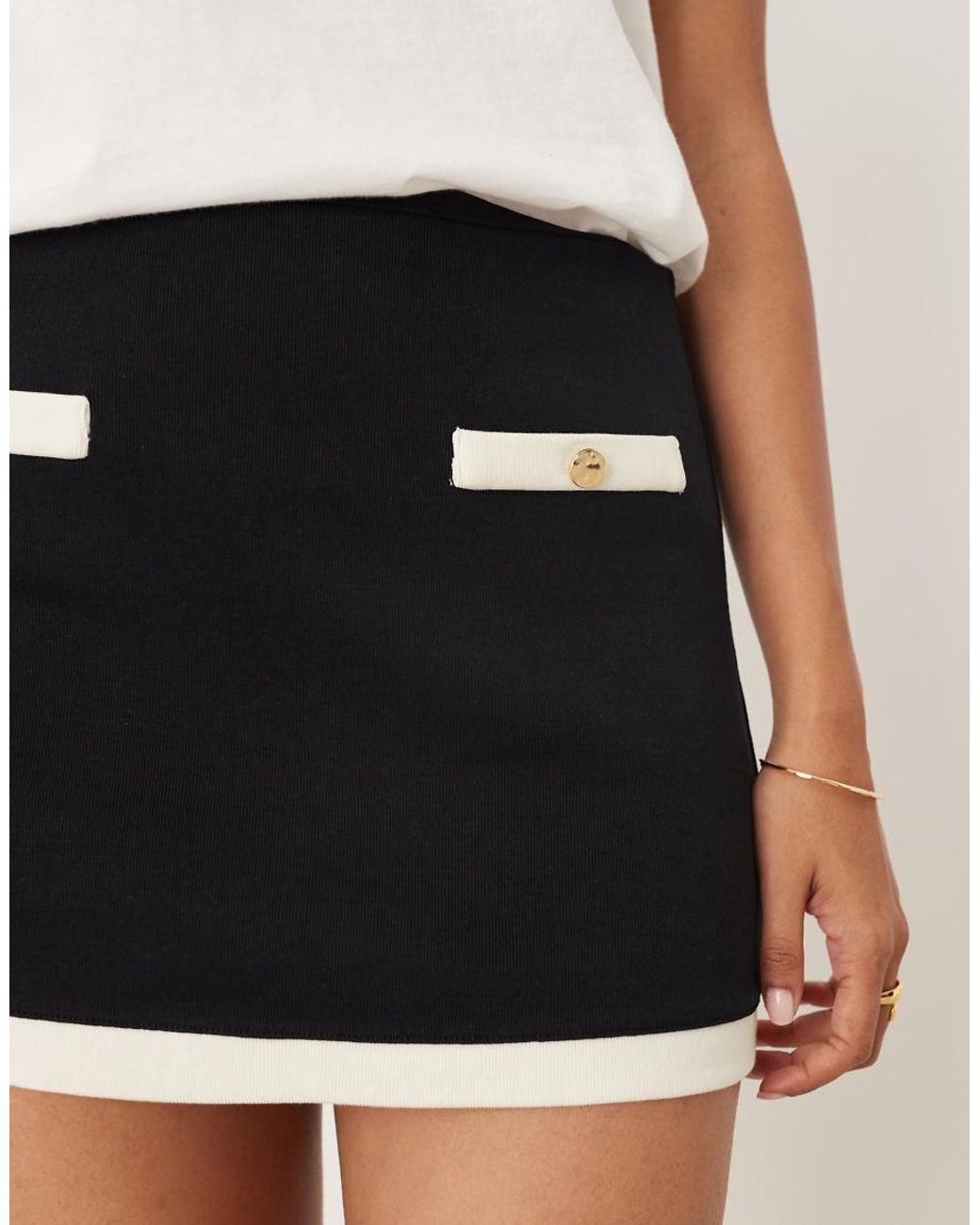 Mango Natural Cotton Contrast Mini Skirt Co-ord