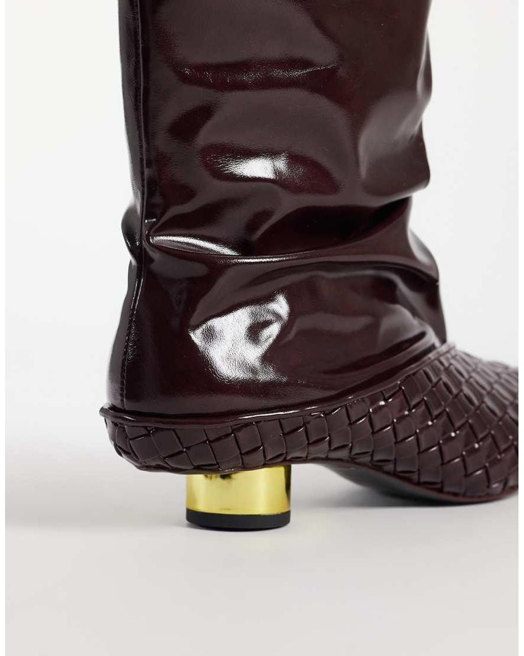 JW PEI Brown Nerissa Woven Pointed Heeled Ankle Boots