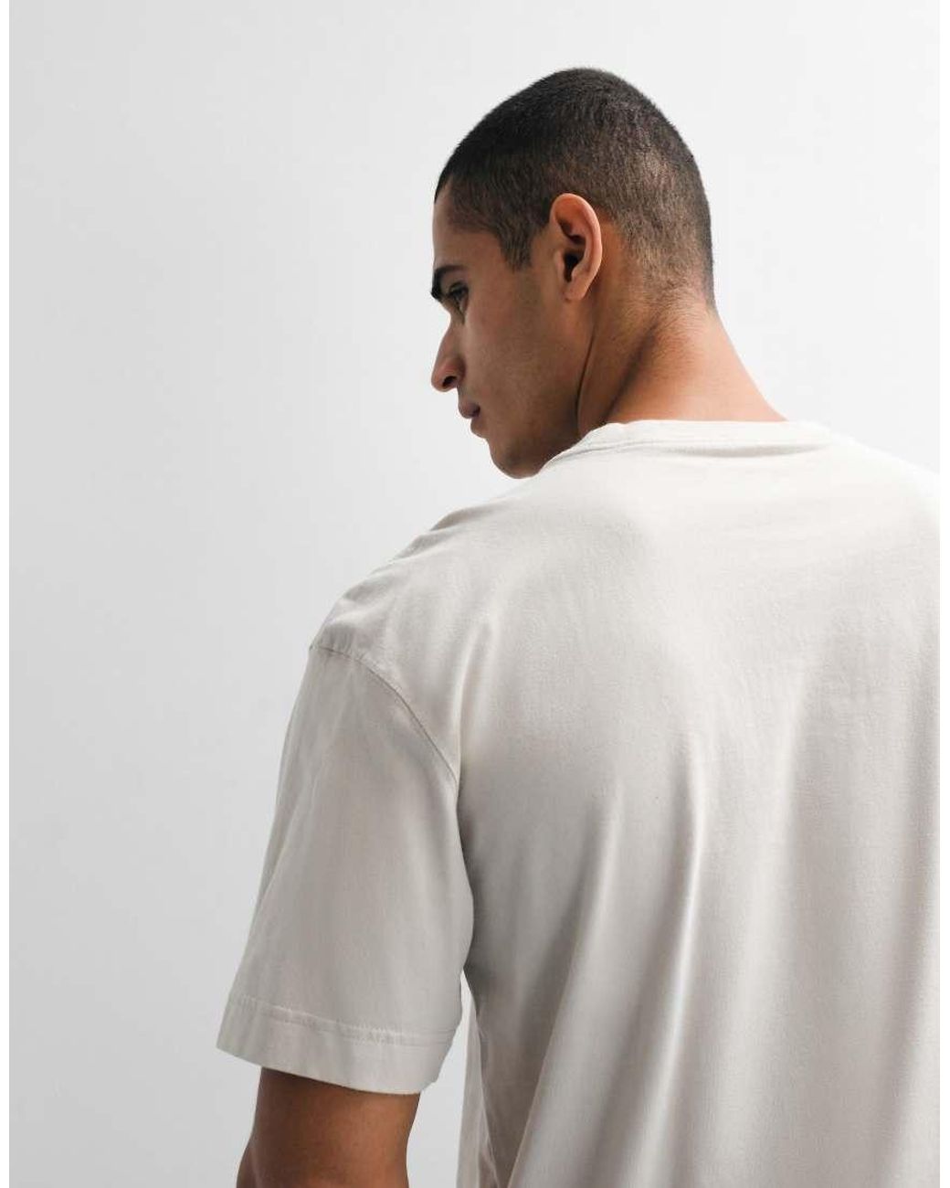 Hollister White Boxy Heavyweight T-shirt for men