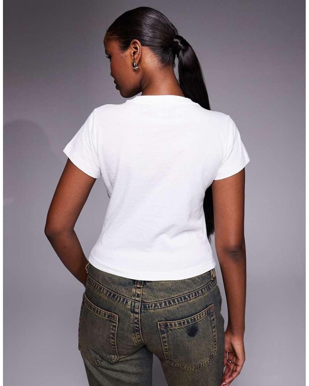 Abrand Jeans Gray Dreamgaze Short Sleeve Baby Tee