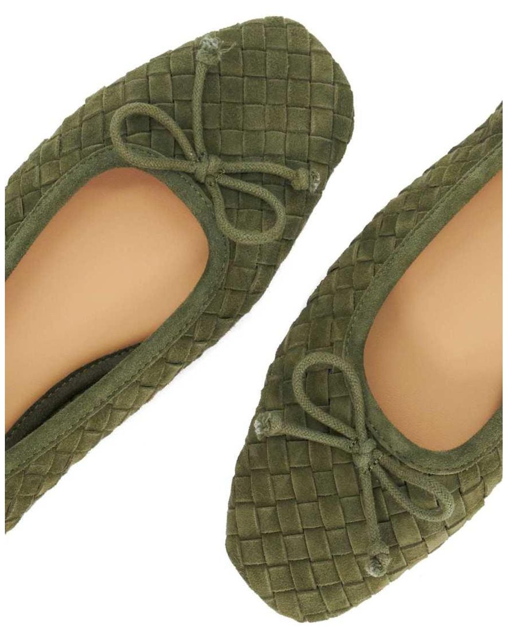 Dune Green Heat Ballet Pumps