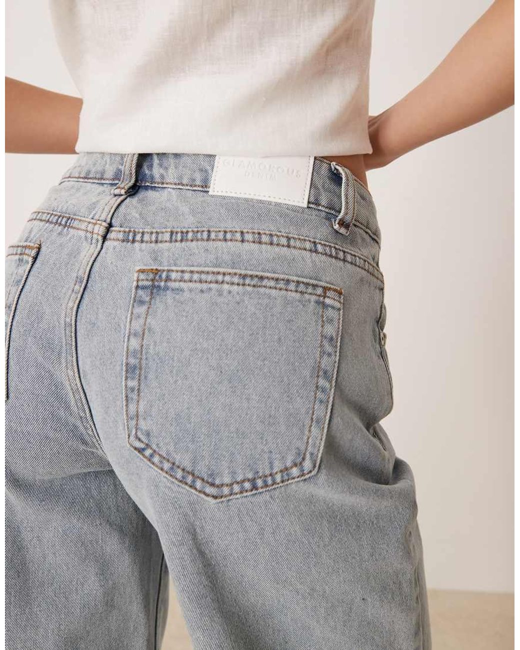 Glamorous Natural Longline Denim Shorts