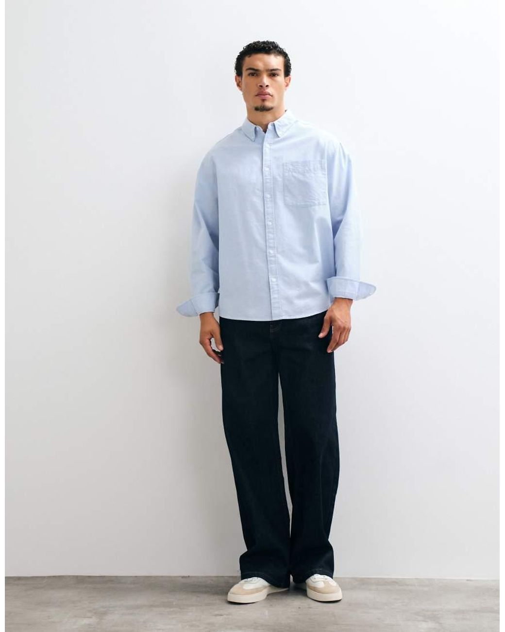 ASOS Blue Oversized Oxford Shirt for men