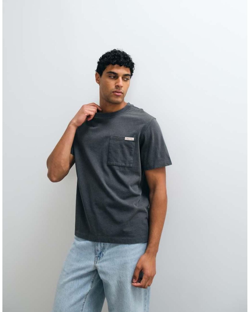 Calvin Klein Blue T-shirt With Pocket for men