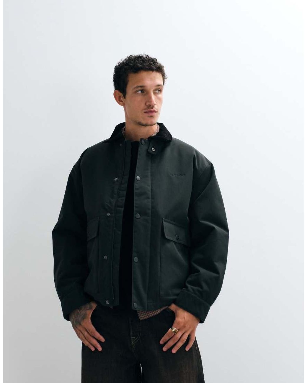 Carhartt Blue Quentin Jacket With Contrast Collar for men