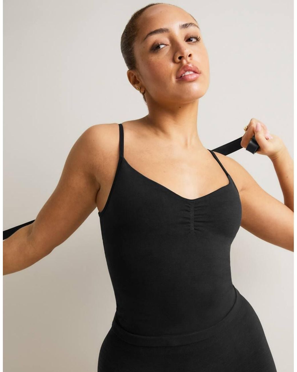 Tala Black Sculpt Seamless Ruched Singlet