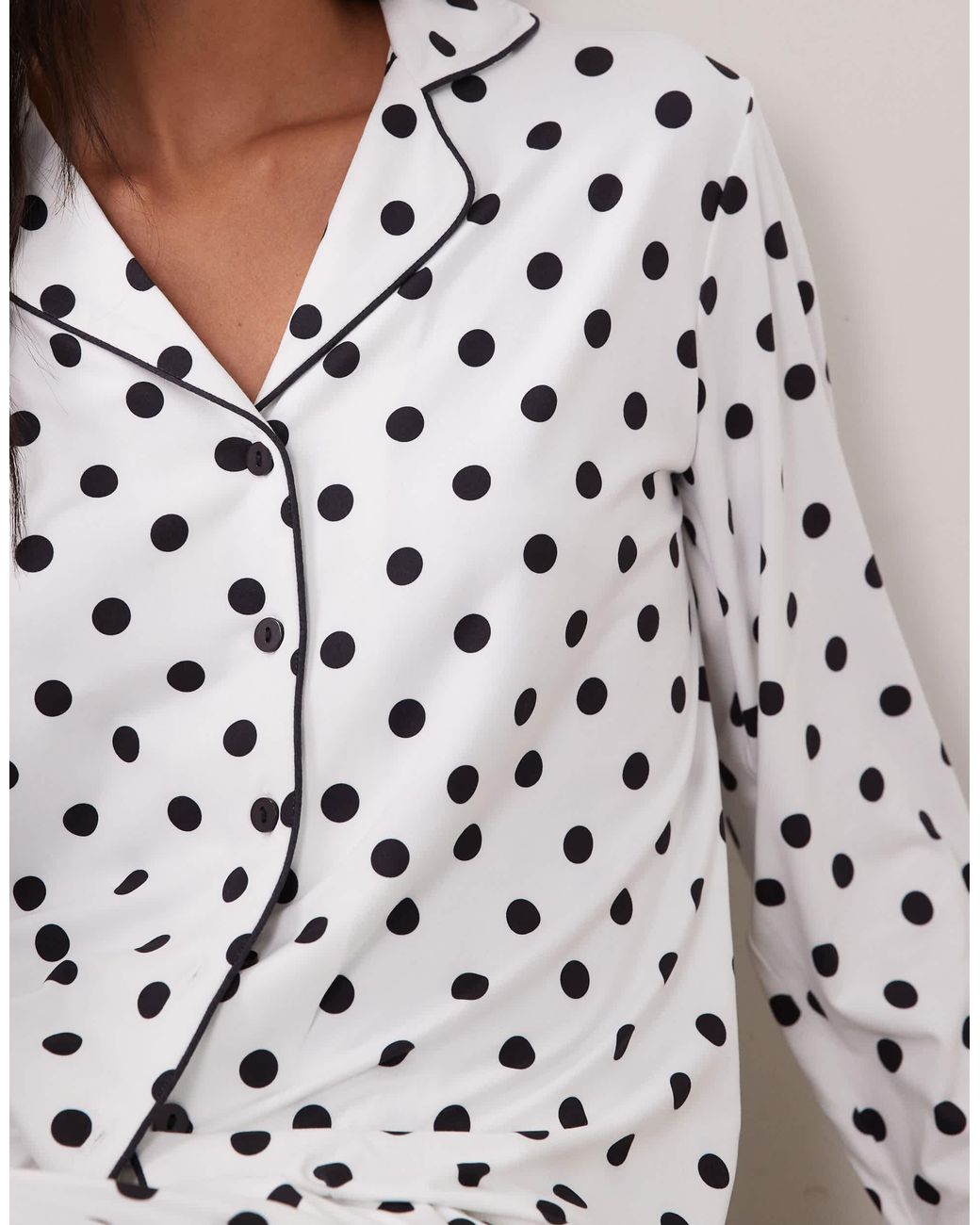 Threadbare White Button Down Super Soft Pyjama Set