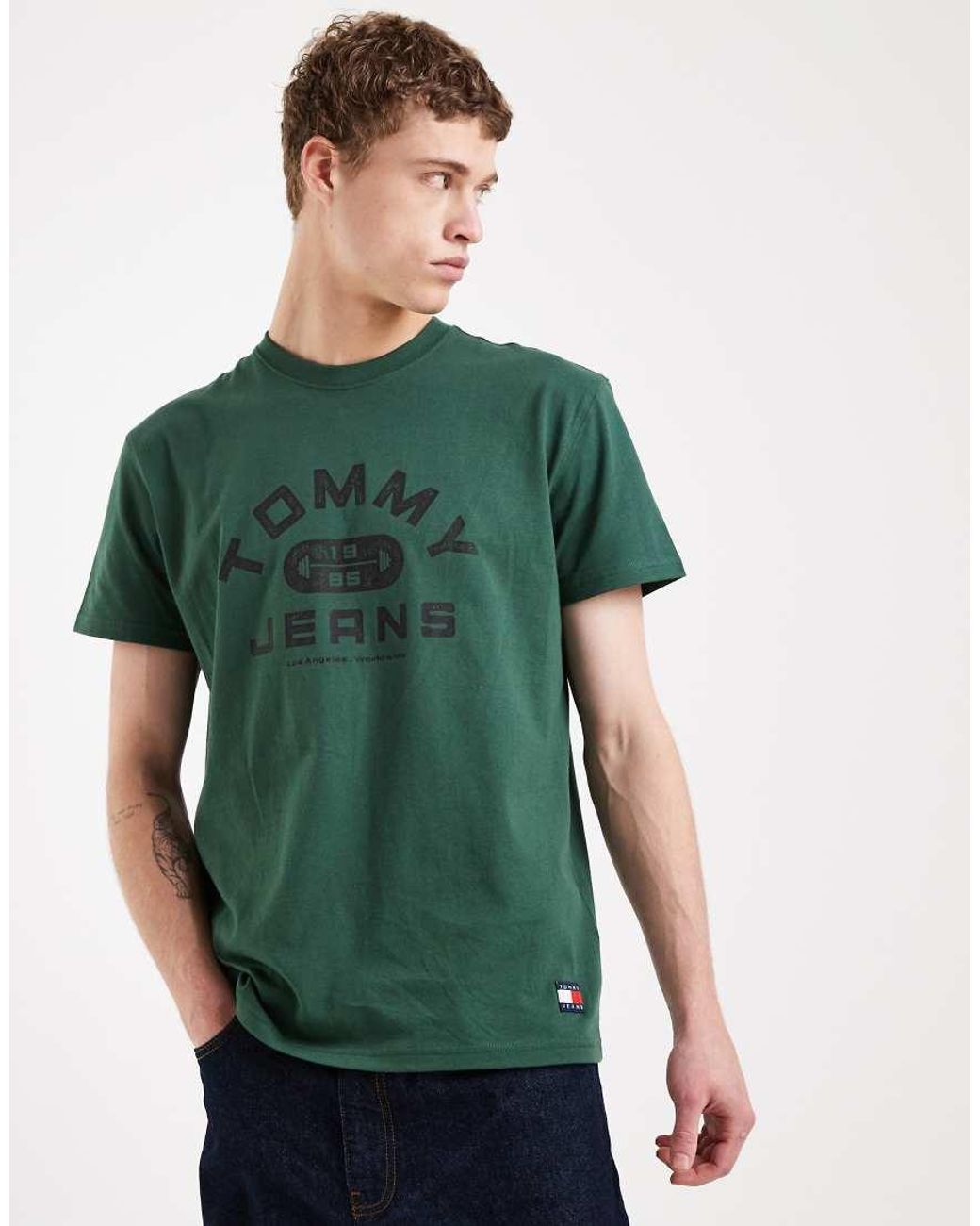 Tommy Hilfiger Green Gym Logo T-shirt for men