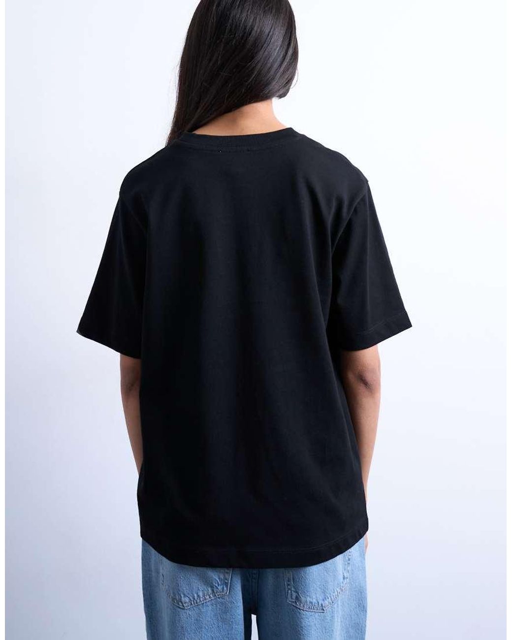 TOPSHOP Blue Premium Basic Short Sleeve Tee