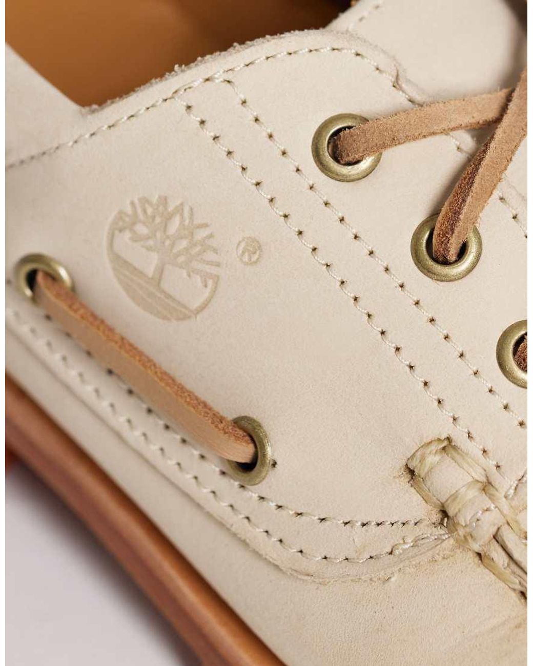 Timberland White Authentic 3 Eye Boat Shoe for men
