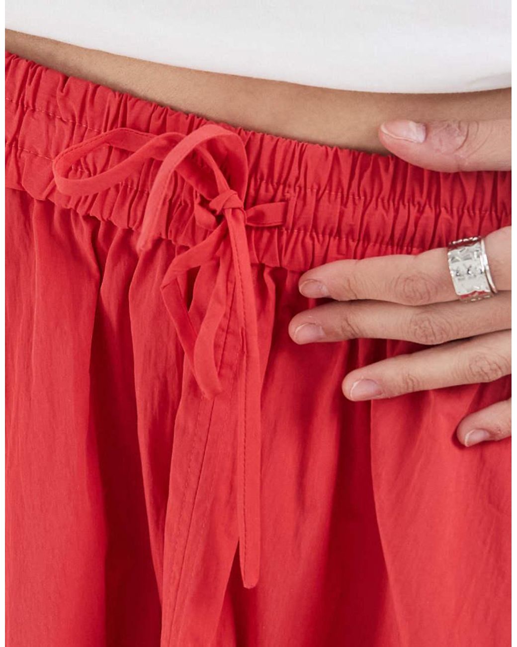 & Other Stories Red Full Circle Maxi Skirt