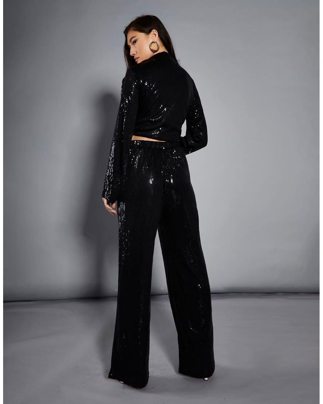 Glamorous Black Sequin Trousers