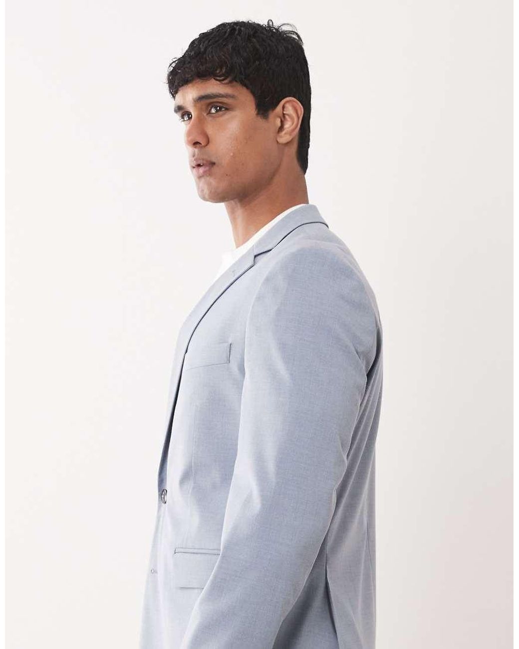 Mango Blue Paris Super Slim Fit Suit Blazer for men
