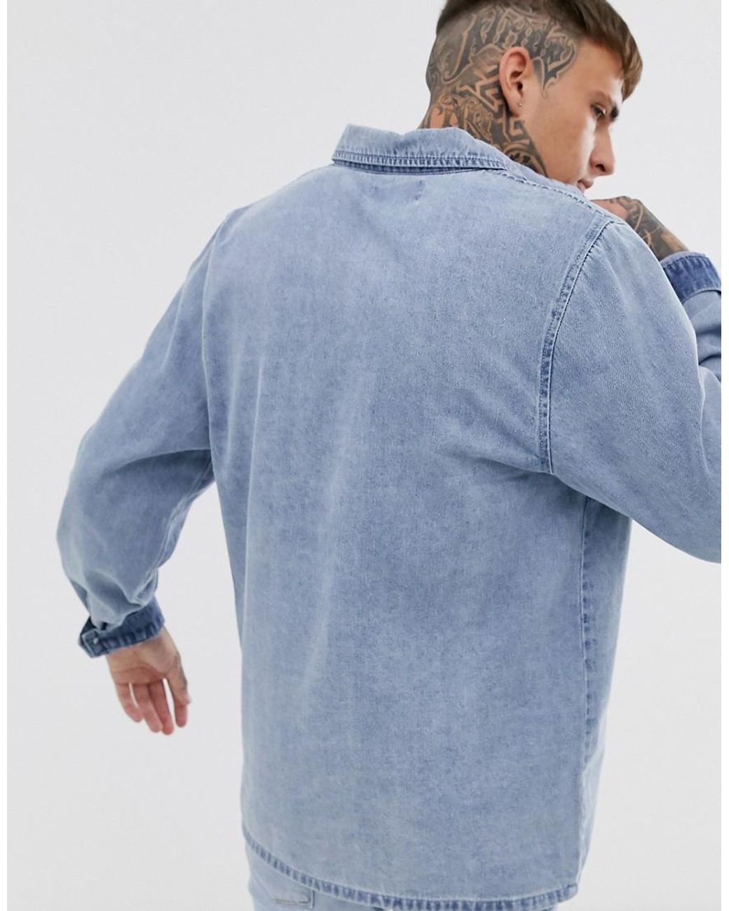 SHORE TRENDZ Mens Sleeveless Denim Shirt Alter Bike Club