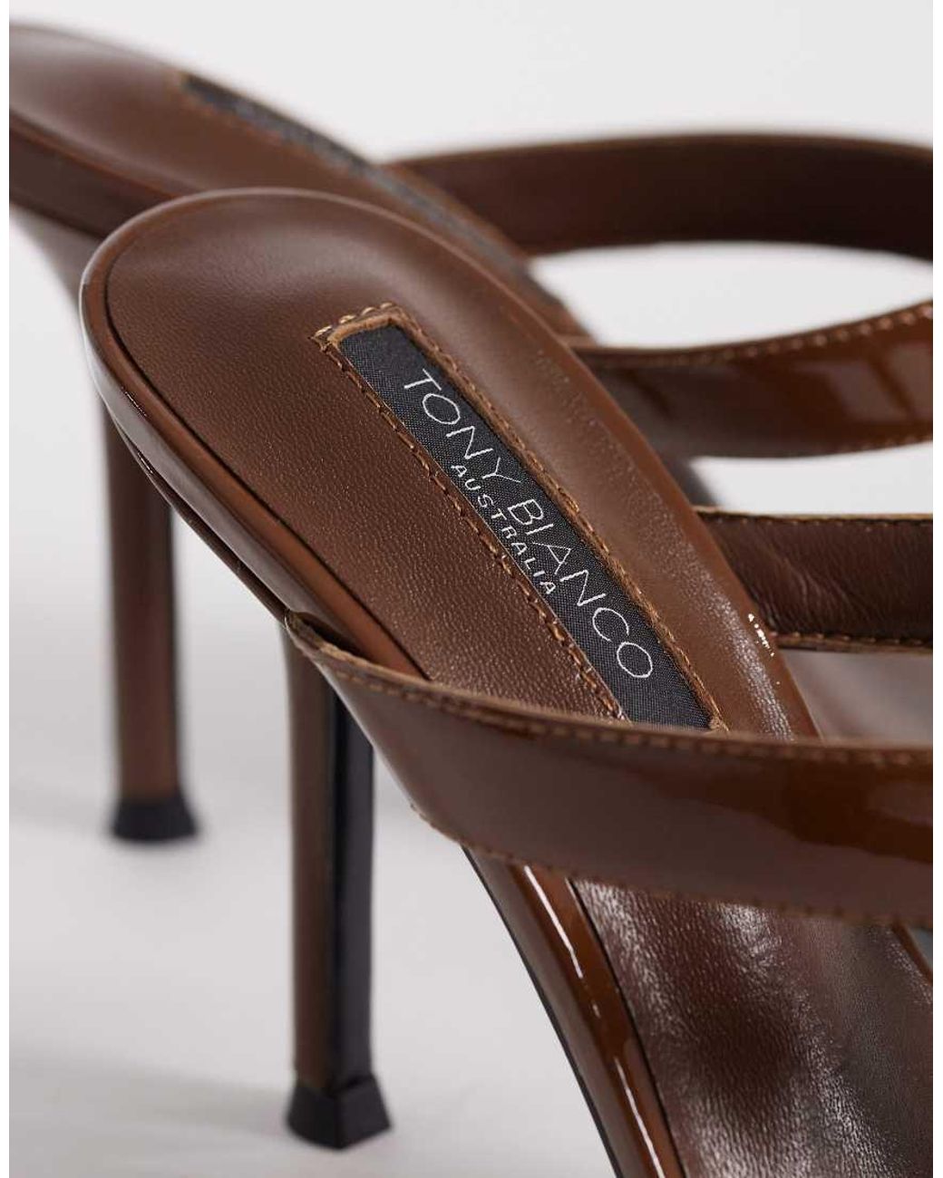 Tony Bianco Brown Dynasty Toe Thong Heeled Sandals