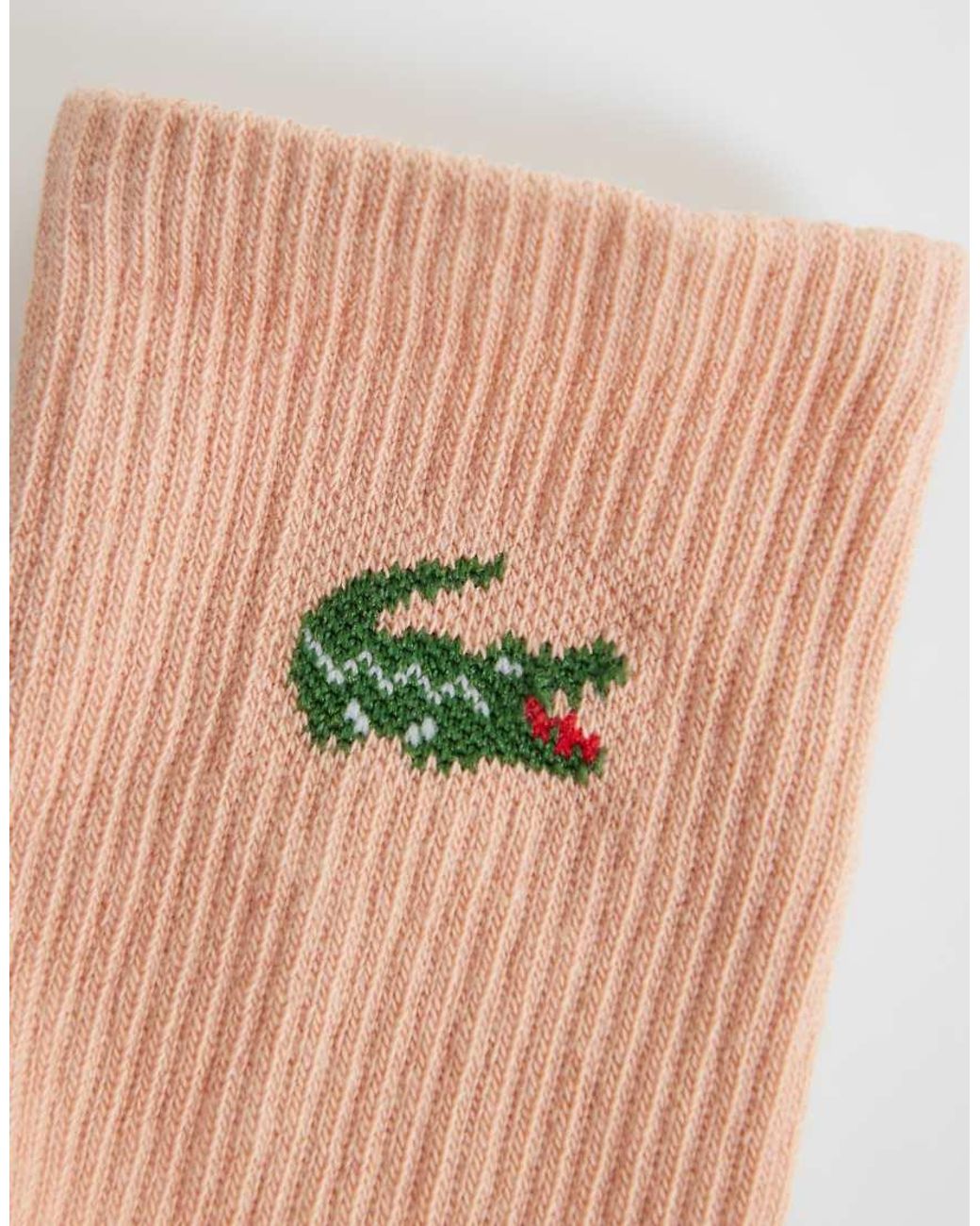 Lacoste White 3 Pack Croc Logo Long Coloured Sports Socks for men