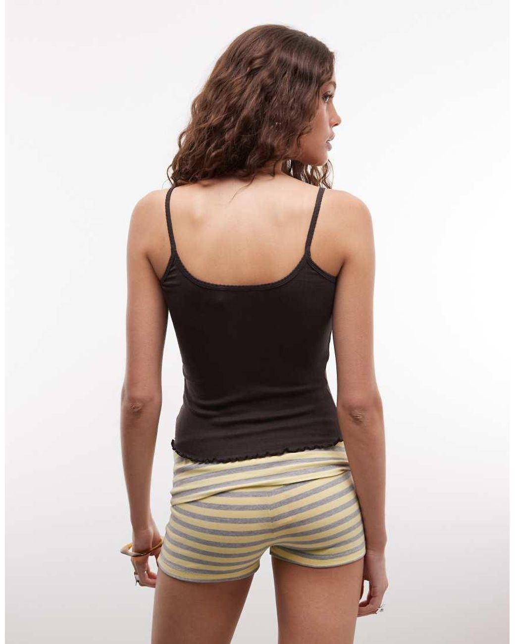 Monki Brown Wide Rib Singlet