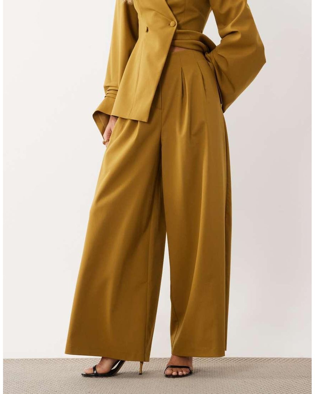 ASOS Metallic Tailored Wide Leg Pants