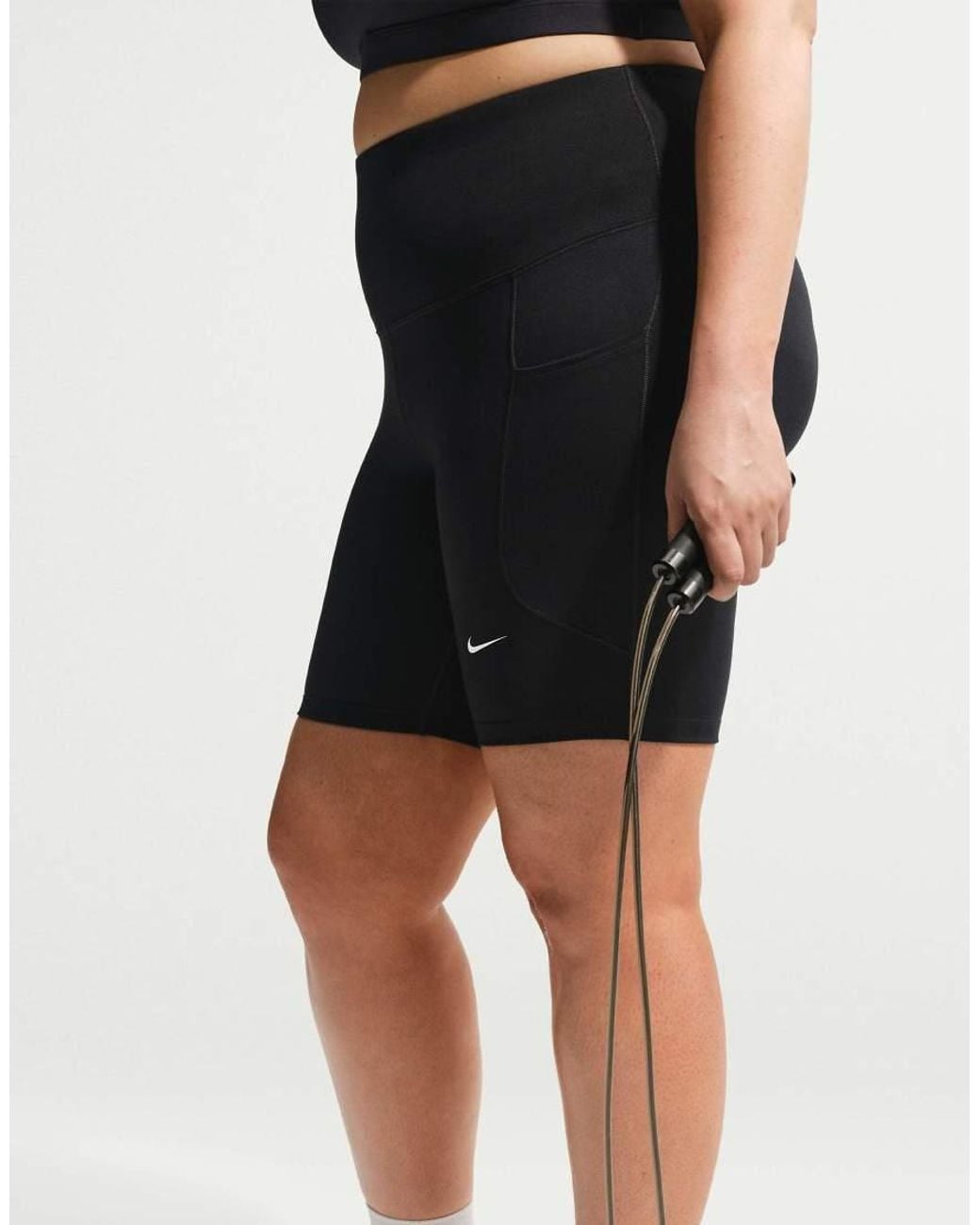 Nike Black High-waisted 8-inch Shorts With Pockets