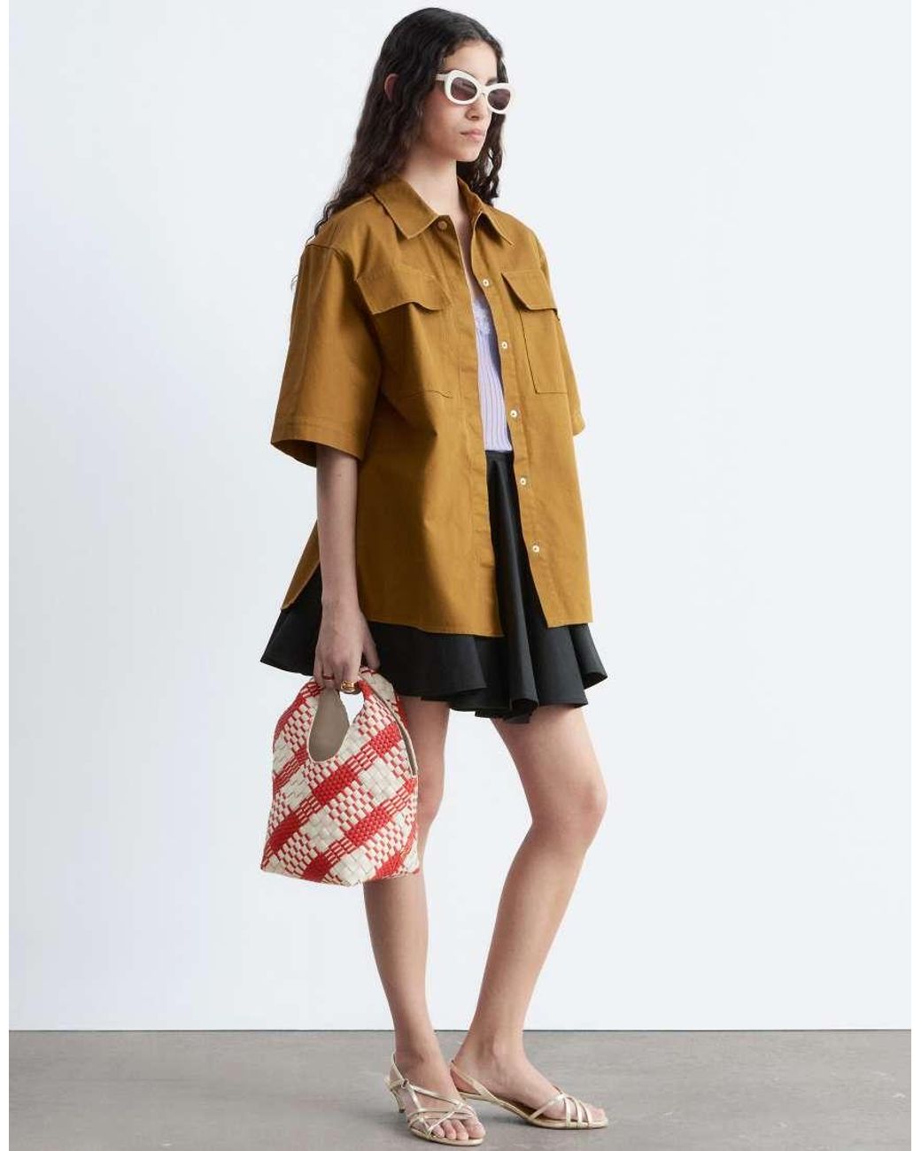 & Other Stories White Oversized Pure Cotton Utulity Shirt