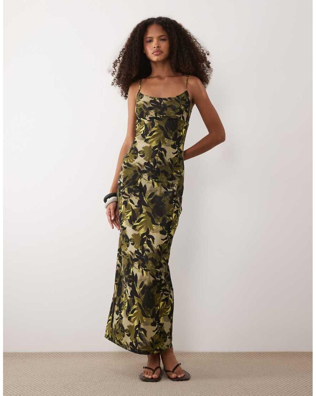 ARMANI EXCHANGE Natural Printed Maxi Dress