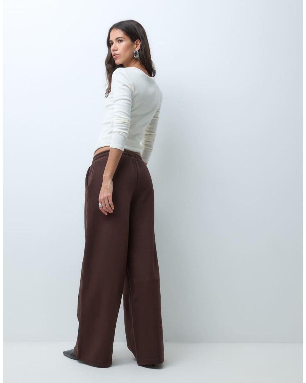 ASOS White Premium 500gsm Seamed Wide Leg jogger