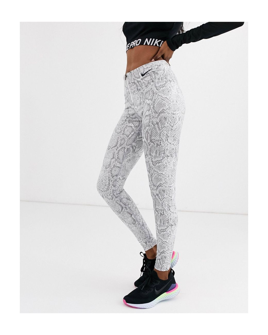Nike White Snake Print High Waist leggings | Lyst
