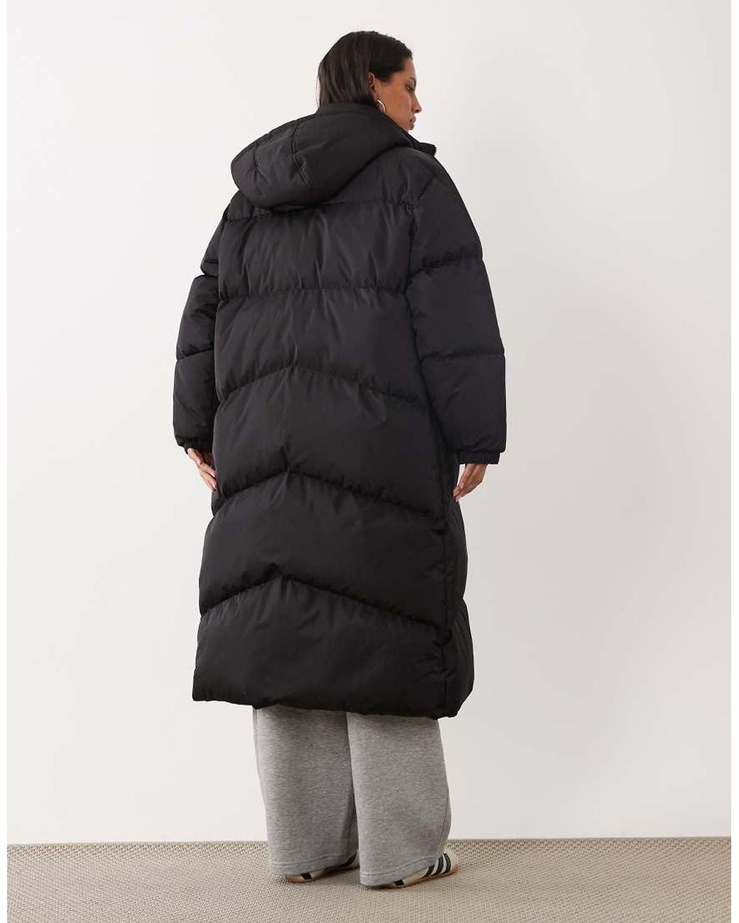 Brave Soul Blue Maxi Length Puffer Coat