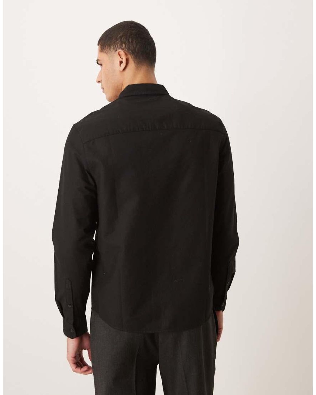 ASOS Black Regular Fit Oxford Shirt for men