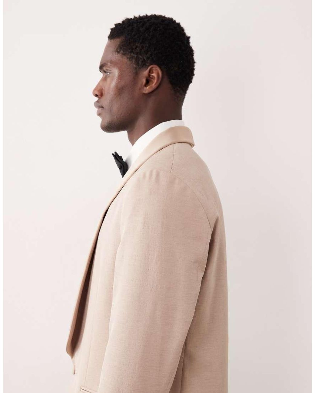ASOS Natural Regular Tuxedo Suit Jacket for men