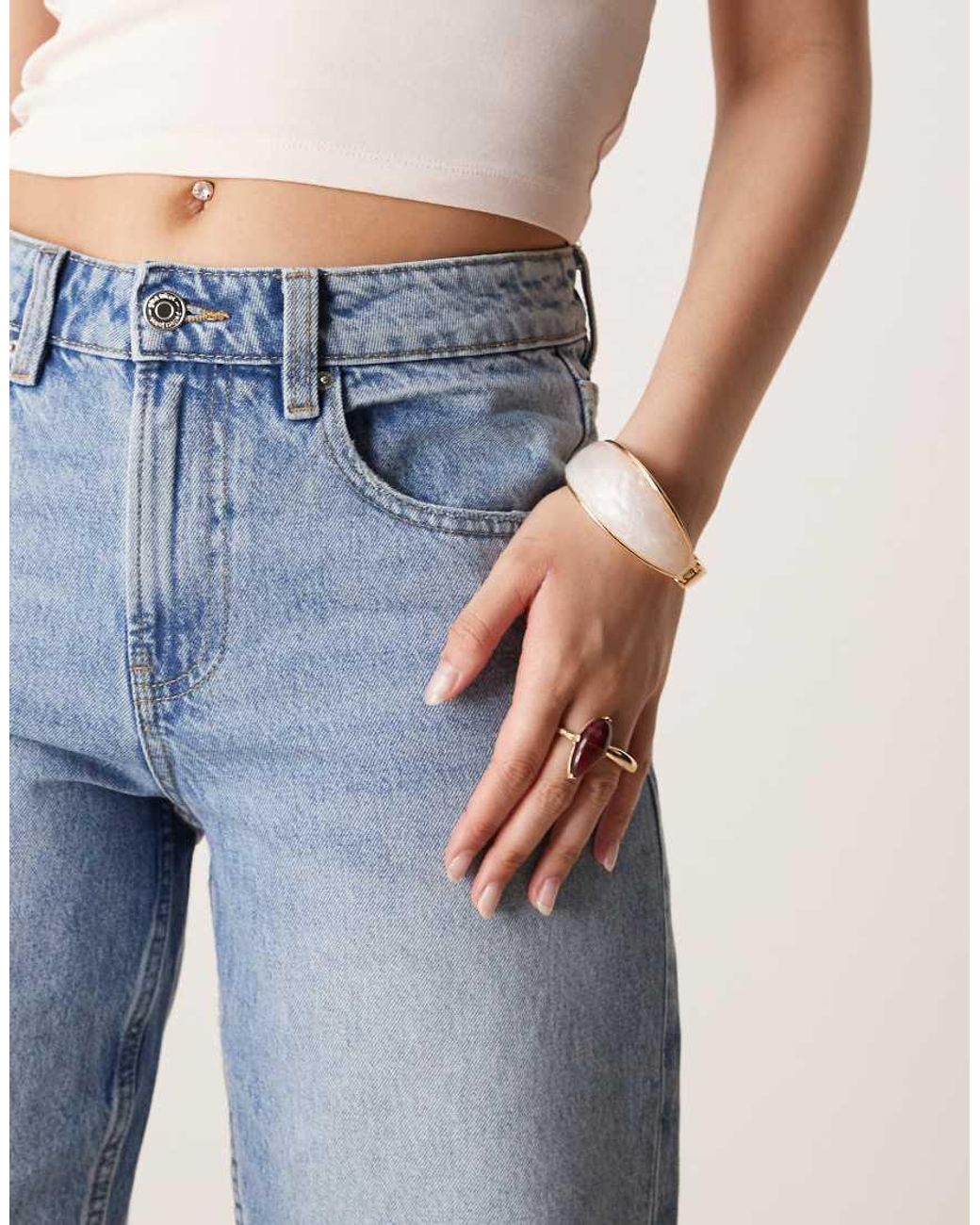 Gina Tricot Blue Denim Bermuda Shorts